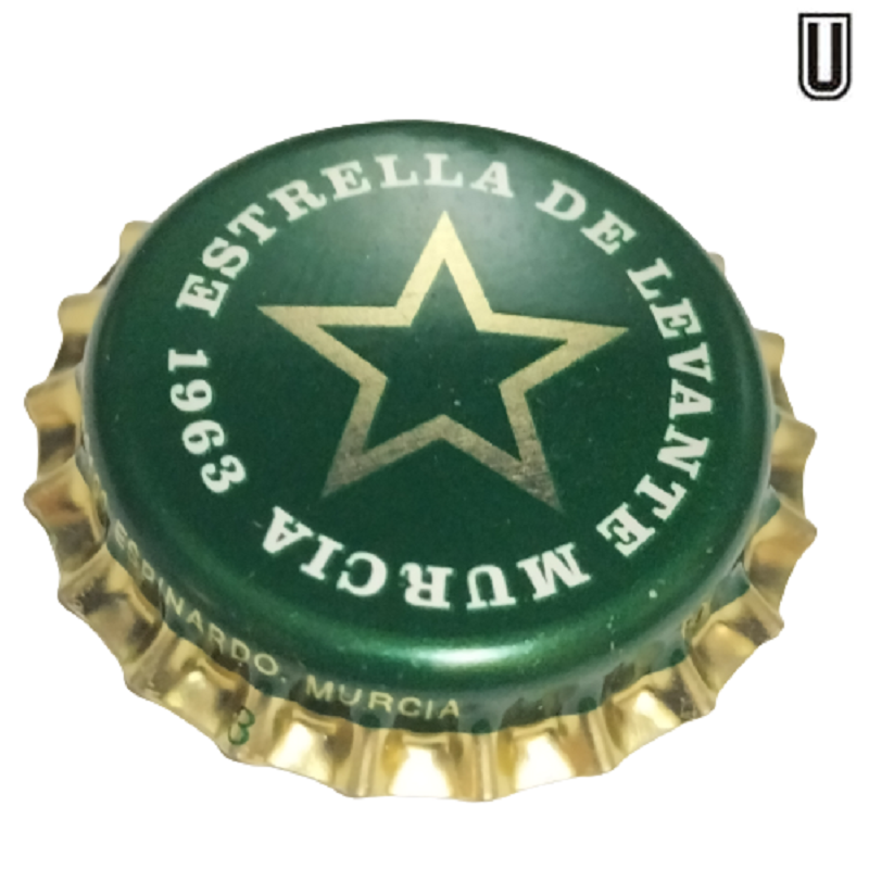 ESPAÑA (ES)  Cerveza Estrella de Levante Fábrica de Cerveza S.A. BO KC00506 Sin usar sin plástico en el reverso
