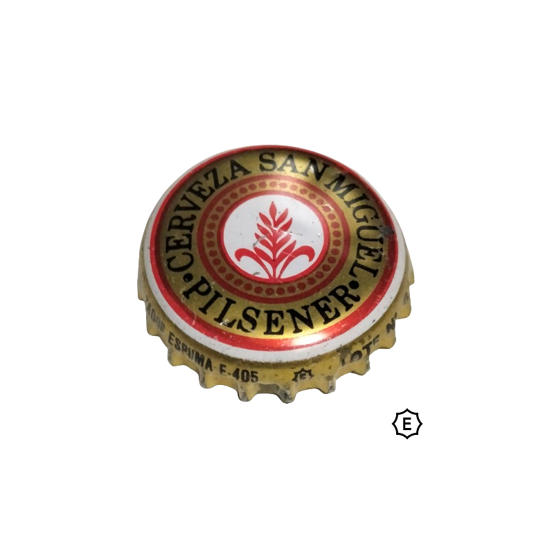ESPAÑA (ES)  Cerveza  San miguel  C/ Carbonero y Sol Nº 1 Madrid – Antioxidante E-300 - Estabilizador espuma E-405 Lote N°