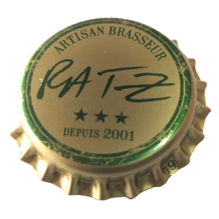 FRANCIA (FR)  Cerveza Ratz (Brasserie Artisanale) Sin usar sin plastico en el reverso