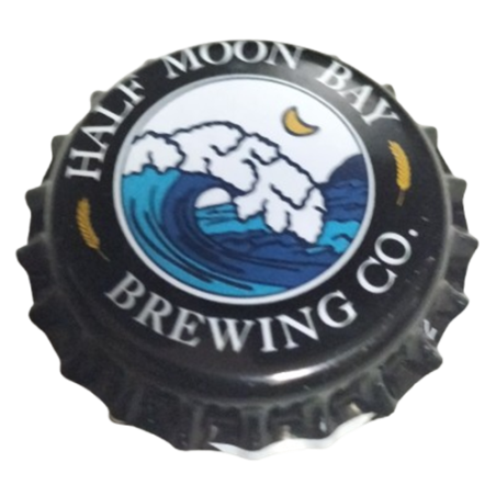 ESTADOS UNIDOS (US)  Cerveza Half Moon Bay Brewing Company  Sin usar sin plástico en el reverso