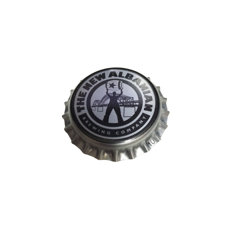 ESTADOS UNIDOS (US)  Cerveza New Albanian Brewing Co. Sin usar sin plastico en el reverso