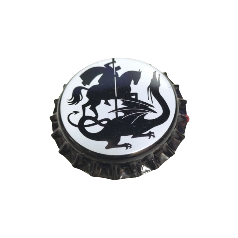 ESPAÑA (ES)  Cerveza Sant Jordi, (Cervesa) Sin usar sin plástico en el reverso