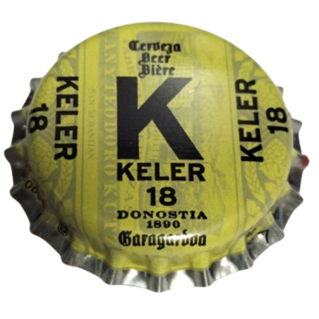 ESPAÑA (ES)  Cerveza Damm Fábrica de Cerveza S.A. (Keler) KC80004 BO. Sin usar sin plástico en el reverso