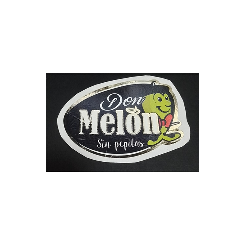 ETIQUETA DE FRUTA (USADA)--MELÓN   9.63 × 7.68 cm