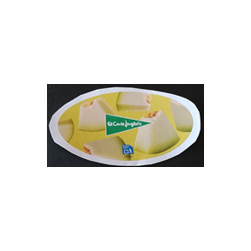 ETIQUETA DE FRUTA (USADA)--MELÓN  10.38 × 6.52 cm