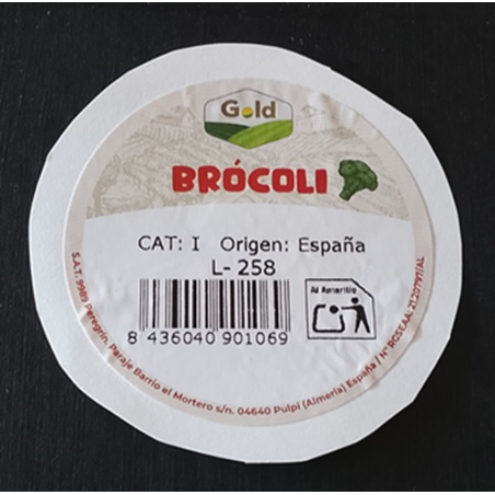 ETIQUETA DE HORTALIZAS (USADA)--BRÓCOLI  5.20 x5.20