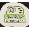 ETIQUETA DE FRUTA (USADA)--CHIRIMOYA   2.1 × 2.05 cm