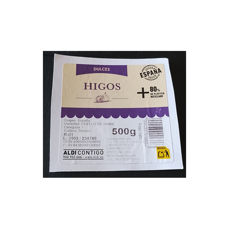 ETIQUETA DE FRUTA (USADA)--HIGOS  7 x 7
