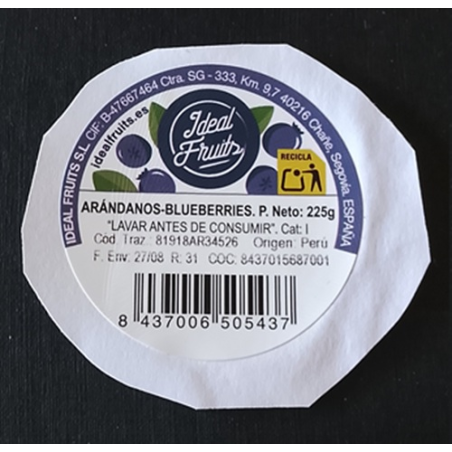 ETIQUETA DE FRUTA (USADA)--ARÁNDANOS  4.05 × 4.05 cm