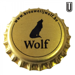 BÉLGICA (BE) Cerveza Wolf (BrouwerijJ) Sin usar sin plástico en el reverso