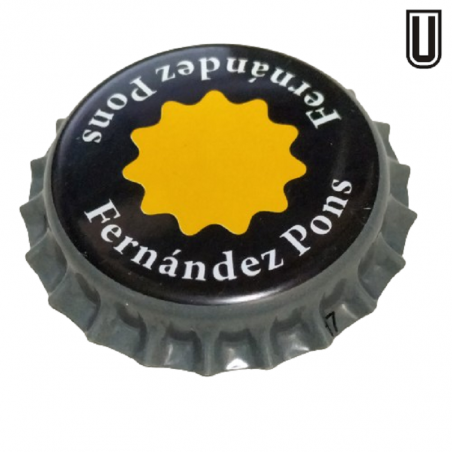 ESPAÑA (ES)  Cerveza Fernández Pons, (Cervezas) Sin usar sin plástico en el reverso